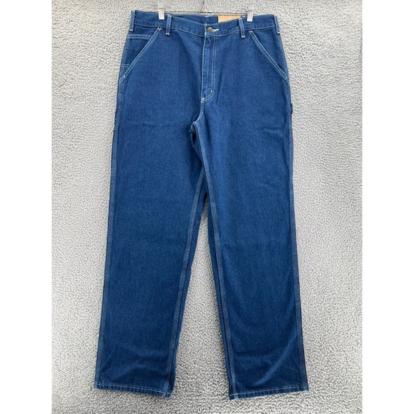 CARHARTT Jeans Men's 35x34 Blue Denim Original Dungaree Loose Fit Carpenter‎ NWT - Picture 1 of 16